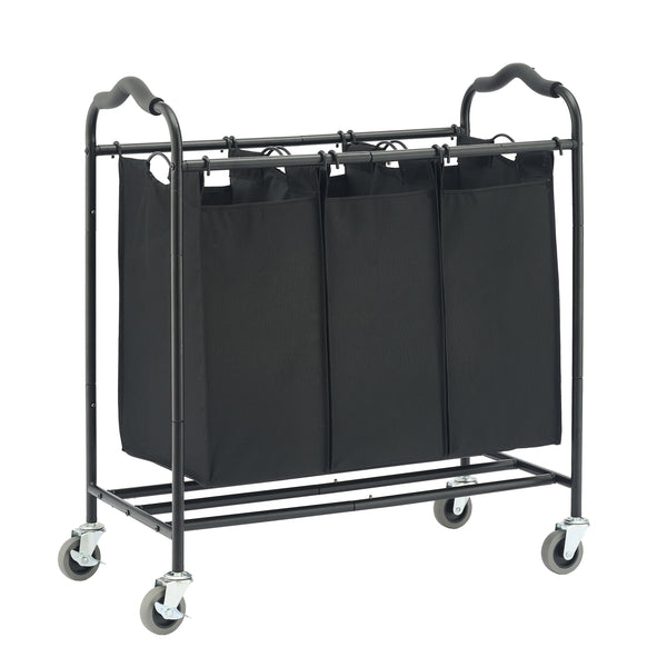 Wäschesammler 3 Fächer 138L schwarz