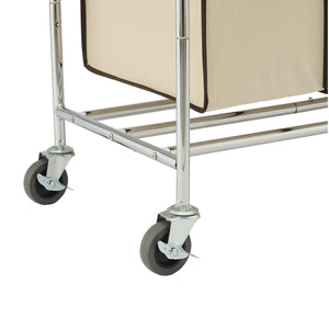 Wäschesammler 3 Fächer 138L silber/beige