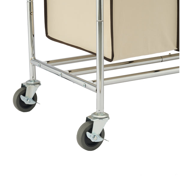 Wäschesammler 3 Fächer 138L silber/beige