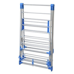Wäscheständer 3 Etagen klappbar weiss/blau