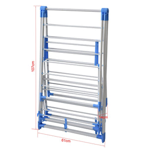 Wäscheständer 3 Etagen klappbar weiss/blau