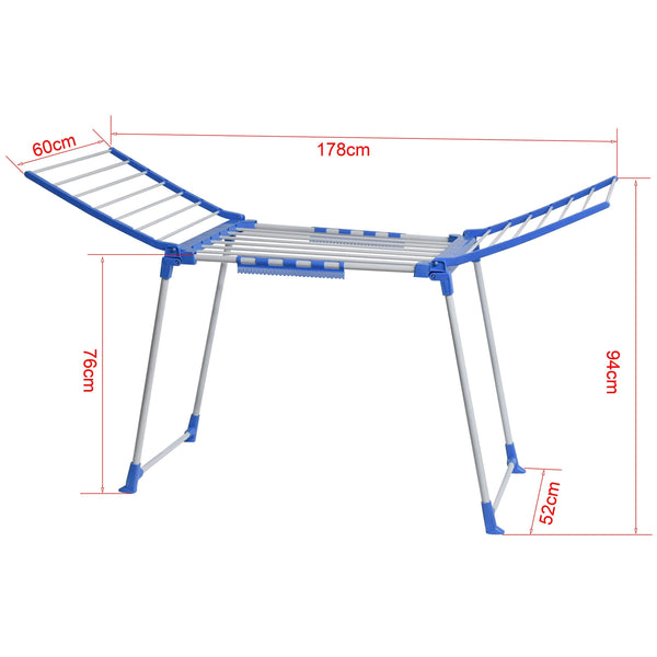 Wäscheständer klappbar weiss/blau
