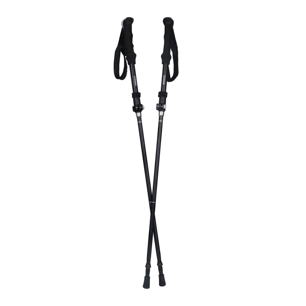 Bastoncini da trekking pieghevoli 115 - 130 cm neri