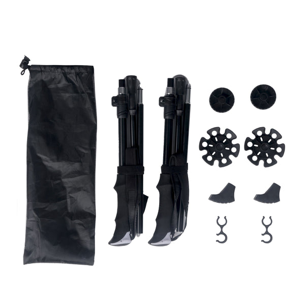 Wanderstöcke faltbar 115 - 130 cm schwarz
