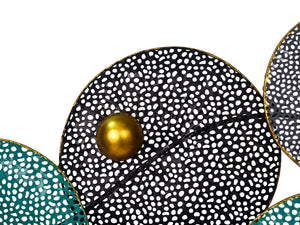 Wanddeko Metall Kreise 124 x 65 cm schwarz/grün/gold