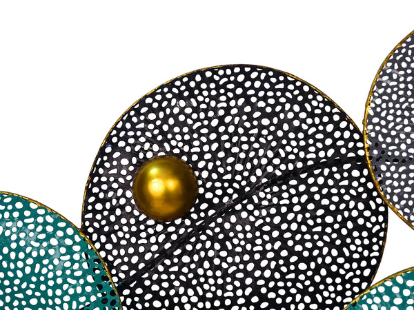 Wanddeko Metall Kreise 124 x 65 cm schwarz/grün/gold