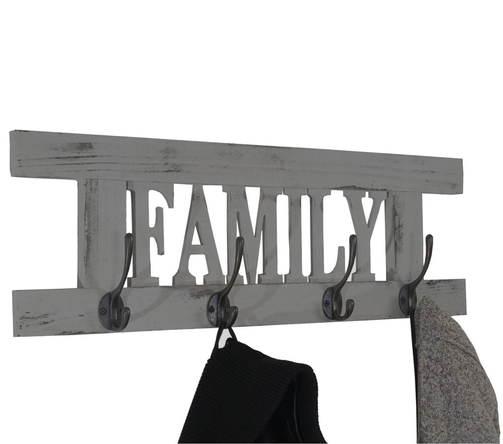 Wandgarderobe, Garderobe Family, Vintage grau shabby