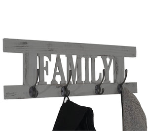 Wandgarderobe, Garderobe Family, Vintage grau shabby