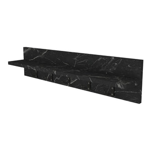 Porte-manteau mural Hammarö 80x11x18cm aspect marbre noir