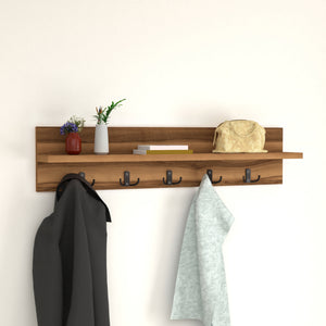 Wall coat rack Hammarö 80x13x18cm walnut
