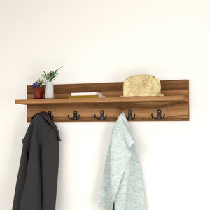 Wall coat rack Hammarö 80x13x18cm walnut