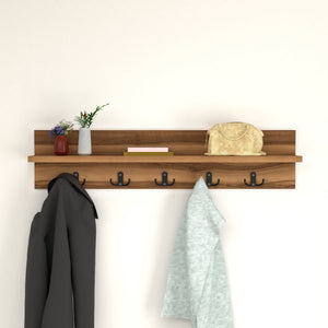 Wall coat rack Hammarö 80x13x18cm walnut