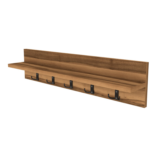 Wall coat rack Hammarö 80x13x18cm walnut