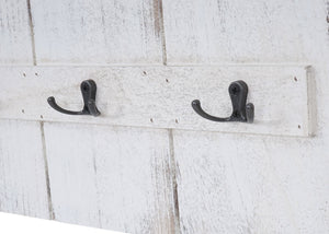 Wandgarderobe Garderobenpaneel Shabby-Look Welcome weiss