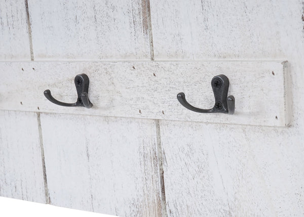 Wandgarderobe Garderobenpaneel Shabby-Look Welcome weiss