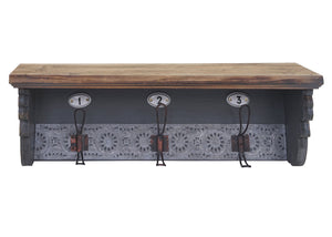 Wandgarderobe HWC, Tanne Holz massiv 22x60x18cm