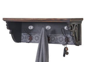 Wandgarderobe HWC, Tanne Holz massiv 22x60x18cm