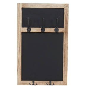 Wandgarderobe Kreidetafel 5 Haken ~ naturbraun