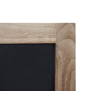 Wandgarderobe Kreidetafel 5 Haken ~ naturbraun
