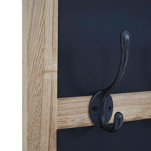 Wandgarderobe Kreidetafel 5 Haken ~ naturbraun