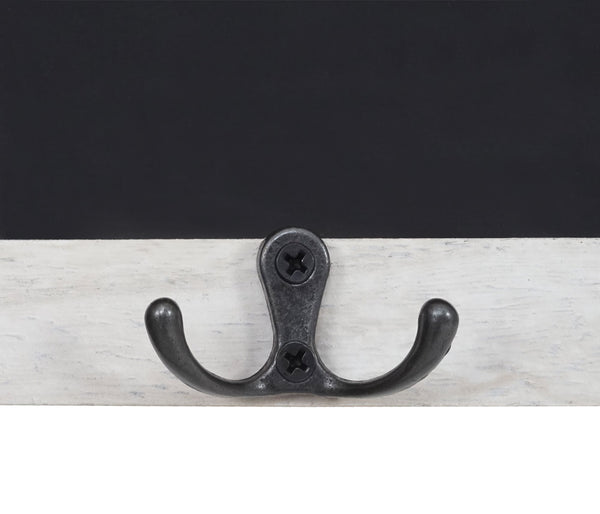 Wandgarderobe Kreidetafel 5 Haken ~ weiss shabby