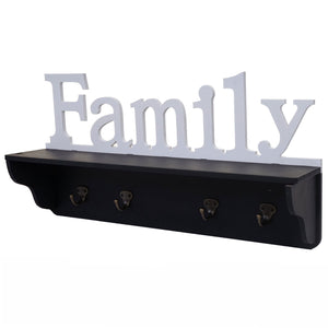 Wandgarderobe Regal Family 30x60x13cm Schwarz-weiss