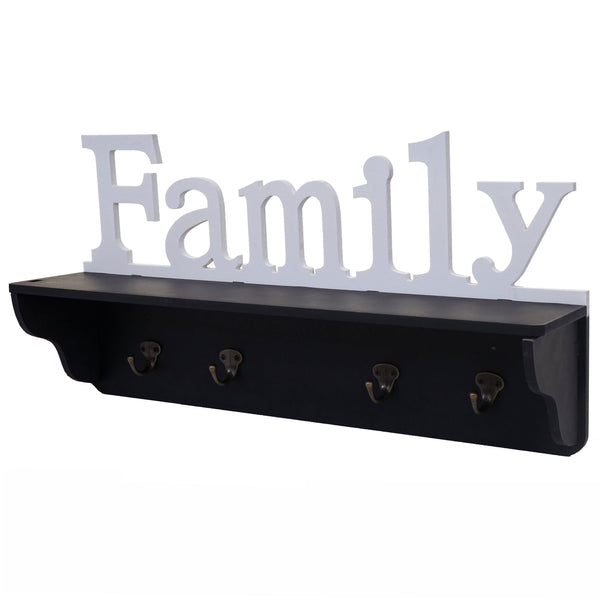 Wandgarderobe Regal Family 30x60x13cm Schwarz-weiss