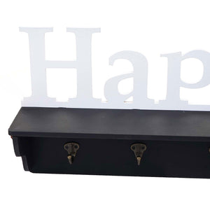 Wandgarderobe Regal Happy 30x60x13cm Schwarz-weiss