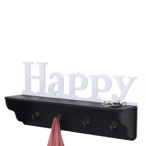 Wandgarderobe Regal Happy 30x60x13cm Schwarz-weiss