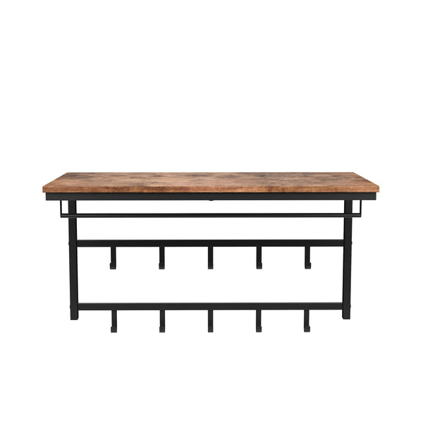 Vintage wall-mounted coat rack BONITA with 10 hooks