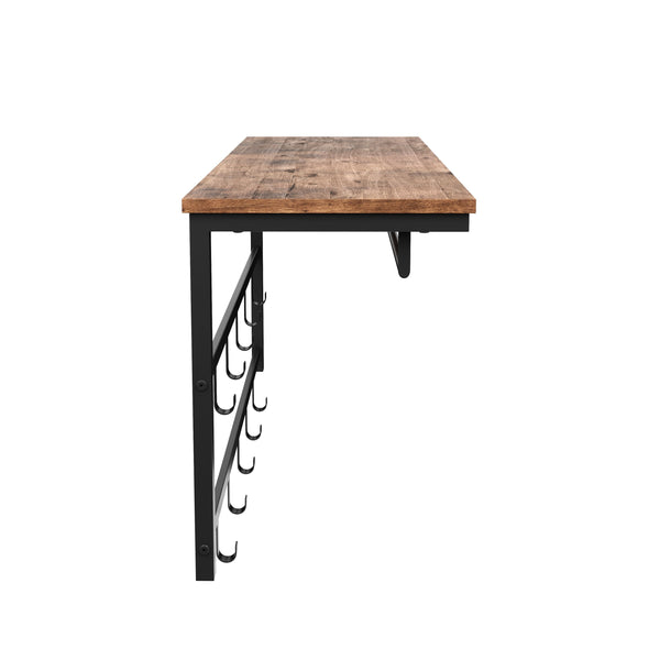 Vintage wall-mounted coat rack BONITA with 10 hooks