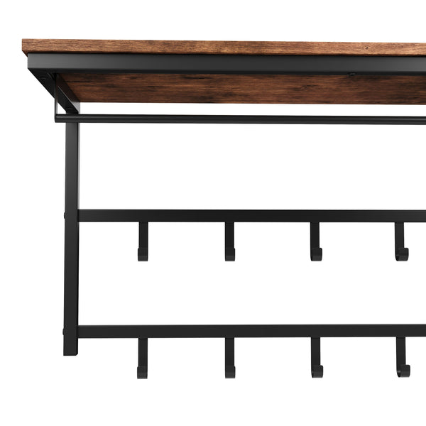 Vintage wall-mounted coat rack BONITA with 10 hooks