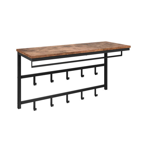 Vintage wall-mounted coat rack BONITA with 10 hooks