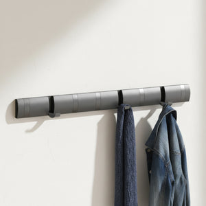 Wandgarderobe mit 8 Haken grau