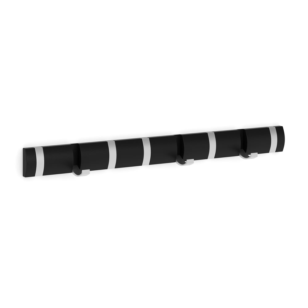 Wandgarderobe mit 8 Haken schwarz