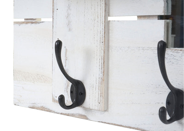 Wandgarderobe mit Spiegel Shabby Chic Dunkelgrau
