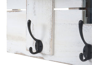 Wandgarderobe mit Spiegel Shabby Chic Naturbraun