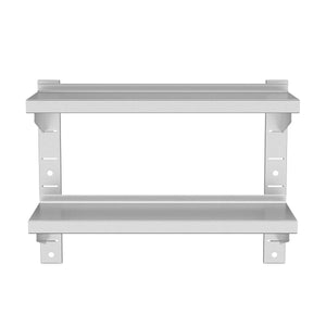 Mensola da parete in acciaio inox per la ristorazione, WANJA, 160 x 30 x 60 cm