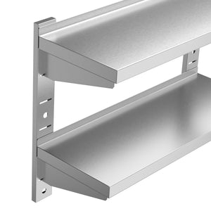 Mensola da parete in acciaio inox per la ristorazione, WANJA, 160 x 30 x 60 cm