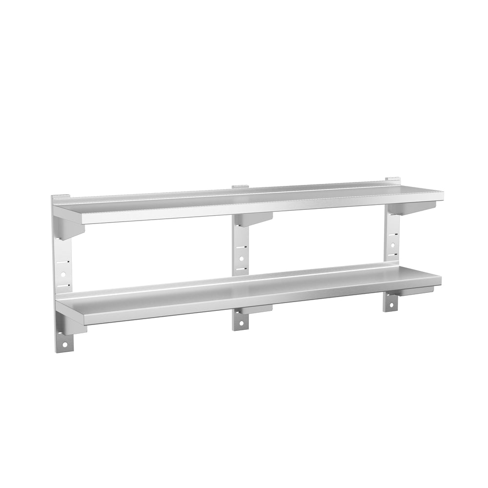 Mensola da parete in acciaio inox per uso commerciale, modello WANJA, 80 x 30 x 60 cm