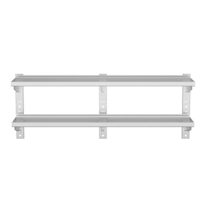 Mensola da parete in acciaio inox per uso commerciale, modello WANJA, 80 x 30 x 60 cm