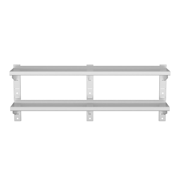 Mensola da parete in acciaio inox per uso commerciale, modello WANJA, 80 x 30 x 60 cm