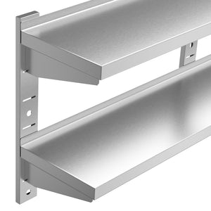 Mensola da parete in acciaio inox per uso commerciale, modello WANJA, 80 x 30 x 60 cm