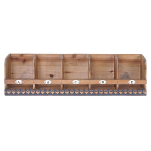 Wandregal HWC, Hängeregal Holz massiv Shabby-Chic 71x18x16cm