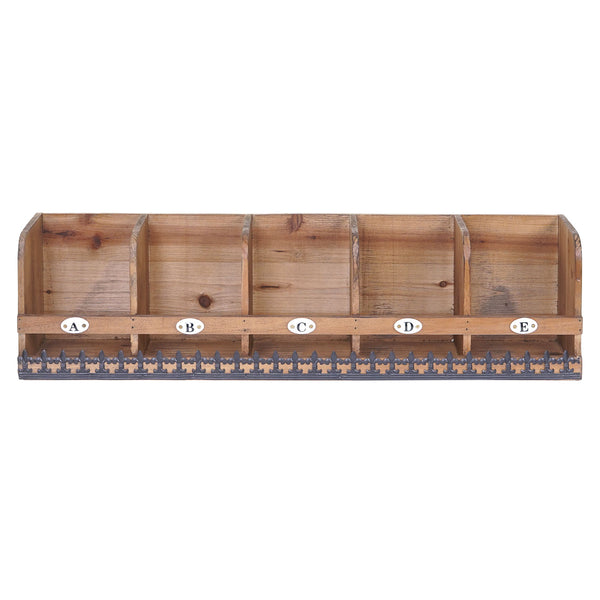 Wandregal HWC, Hängeregal Holz massiv Shabby-Chic 71x18x16cm