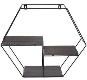 Wandregal HWC-K76 3 Regalböden Industrial 43x49x11cm