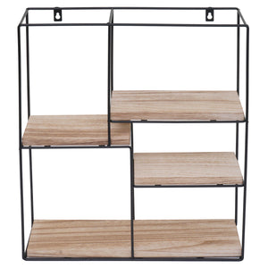 Wandregal HWC-K76 4 Regalböden Industrial 51x40x11cm