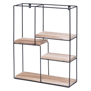 Wandregal HWC-K76 4 Regalböden Industrial 51x40x11cm