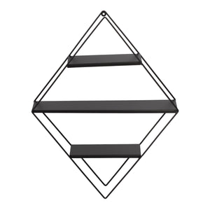 Wandregal St. Louis Schwarz Rautenform 50x9x66cm
