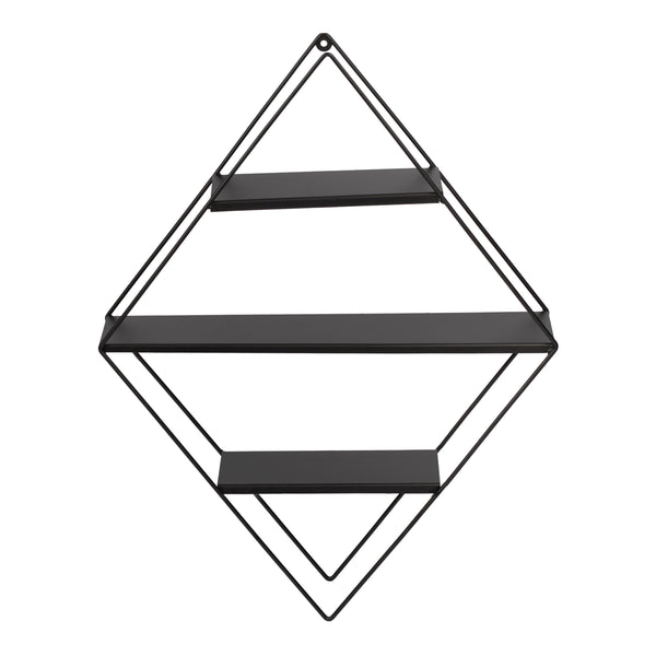 Wandregal St. Louis Schwarz Rautenform 50x9x66cm